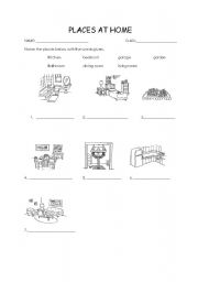 places at home - ESL worksheet by ayufadly