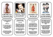 Famous people speaking cards (was,were) part 3