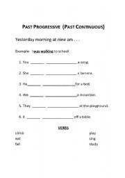 English worksheet: Past Progressive/Past Continuous 