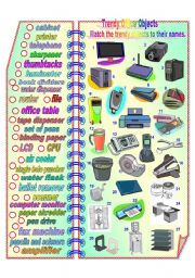 Trendy Office Objects**fully editable with answer key