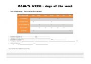 English worksheet: days of the week