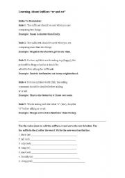 English Worksheet: -Er and -est suffixes