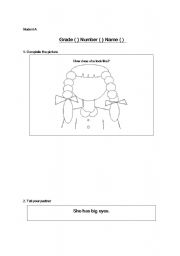 English Worksheet: person description