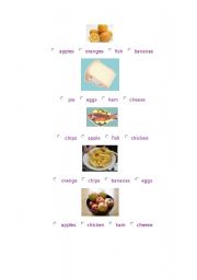 English Worksheet: Food, comparative, superlative test