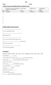 English worksheet: simple present quiz