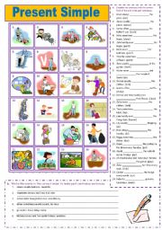 English Worksheet: Present Simple with Adverbs of Frequency + Answer Key