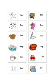 English Worksheet: Word dominoes - word recognition 