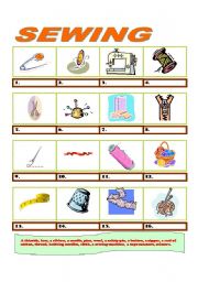 16 Items connected with SEWING ( + answer key )