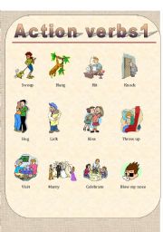 Action verbs in the house1