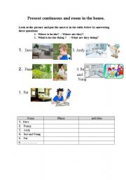 English worksheet: Present continuous - doing