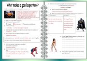 English Worksheet: What makes a good superhero? key