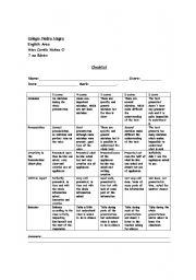 English worksheet: Checklist