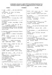 11th English 3rd Exam - ESL worksheet by DarkWeder