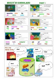 Muzzy in Gondoland  Part 1 - 5 exercises - 2 pages - editable