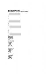 English Worksheet: alphabetical-order