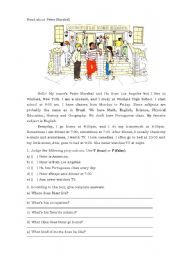 English Worksheet: Peter Marchals routine