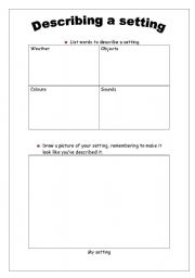 English worksheet: Describing a setting