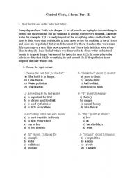 English Worksheet: control work 