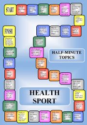 Health and sport - a boardgame or pairwork (34 questions for discussion)