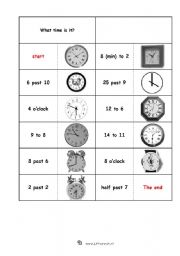 English Worksheet: What time is it?