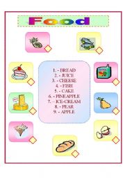 English worksheet: food-match