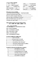 English Worksheet: Revision of Have /Has got, There is/are and Verb to be.