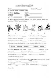 English Worksheet: present continuous and present simple