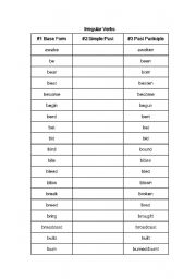 irregular verb exercises in english