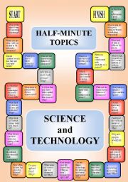 Science and technology - a boardgame or pairwork (34 questions for discussion)
