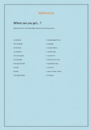 English worksheet: Shop local