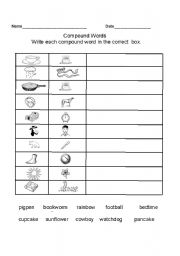 Compound Words - ESL worksheet by dawn503