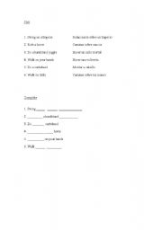 English worksheet: Zircus Vocabulary