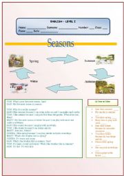 English Worksheet: Seasons