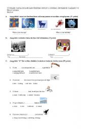 English worksheet: 7 grade exam
