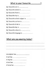English worksheet: whats your favourite