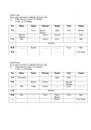 English Worksheet: Time-table practice