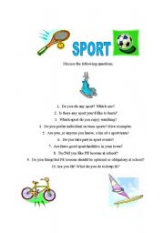 English worksheet: Sport 