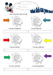 English Worksheet: What fish can you see?