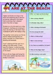 English Worksheet: We are at the beach part 2