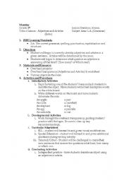 English worksheet: Adjectives and articles