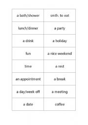 English Worksheet: Make and Have - Collocations