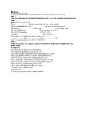 English Worksheet: pirates