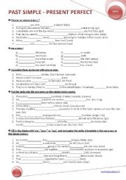 English Worksheet: SIMPLE PAST - PRESENT PERFECT