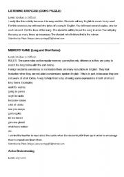 English Worksheet: memory game classroom objects