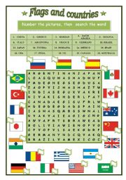 Flags worksheets