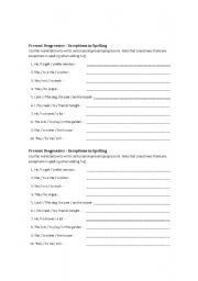 English Worksheet: Spelling  - Present Continuous