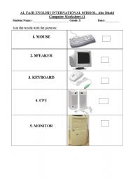 English worksheet: computer devices