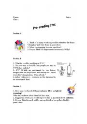 English worksheet: Prep Test