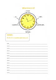 English Worksheet: The Time