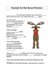 English worksheets: Rudolph the red nosed reindeer